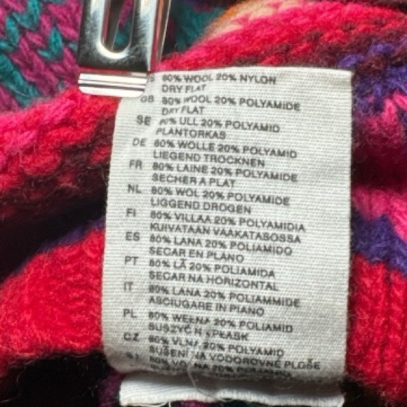 RARE H&M Designer Inspired Wool Aztec Boho Turtleneck Sweater Sz 10 - Picture 8 of 15